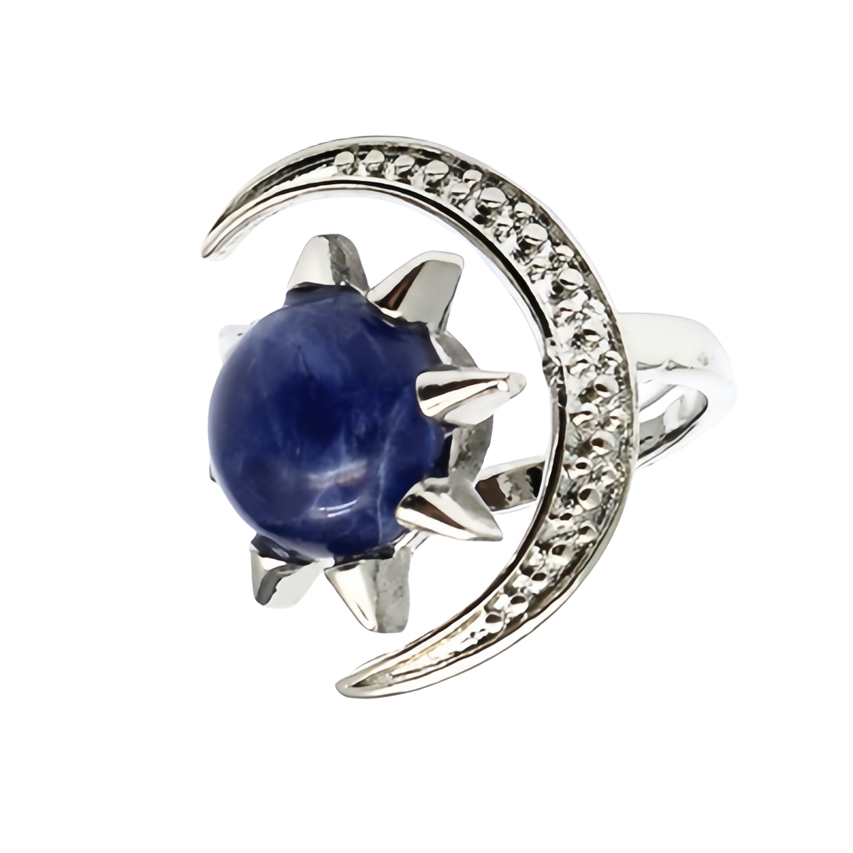 Moon Stone Rings for Women Men Adjustable Healing Crystal Ring Copper Plated White Gold Horse Eye Gemstone  SR0132S