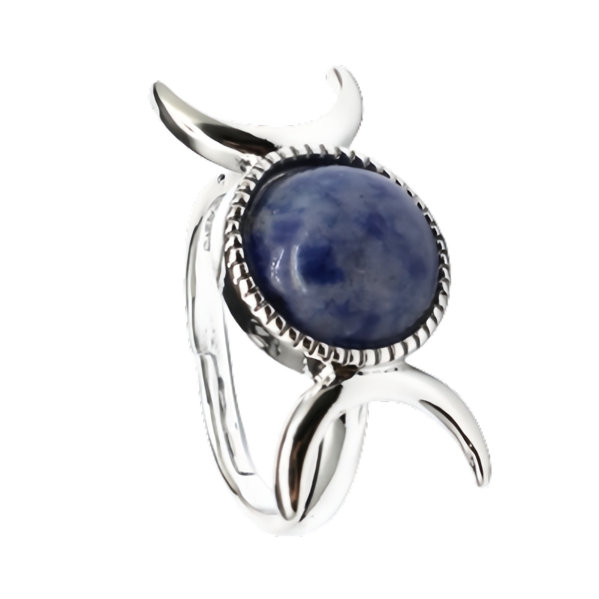 Silver Moon Stone Rings for Women Men Adjustable Healing Crystal Ring Copper Plated White Gold Horse Eye Gemstone  SR0133S