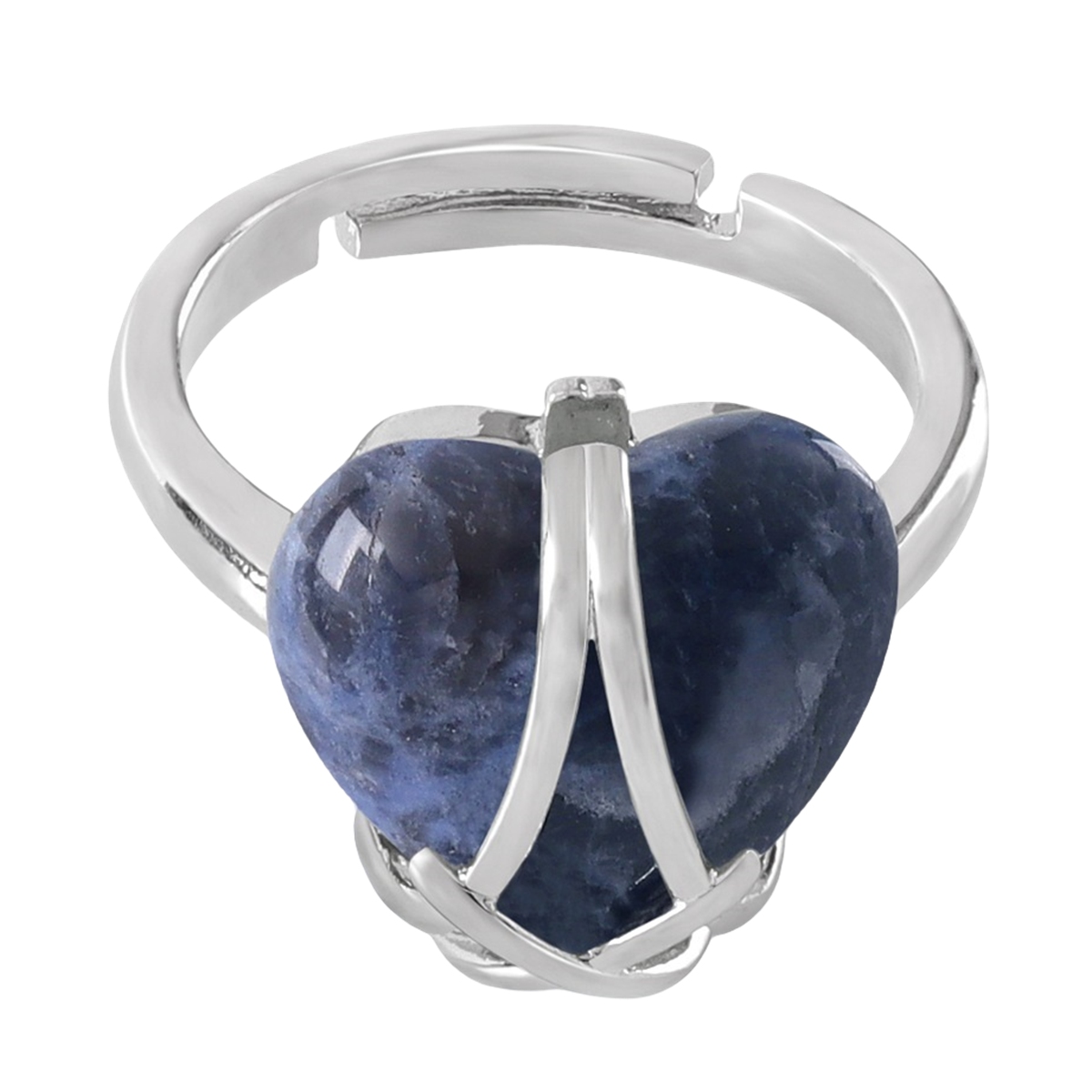 Silver Barbie Castle Heart Stone Rings for Women Men Adjustable  SR0143S