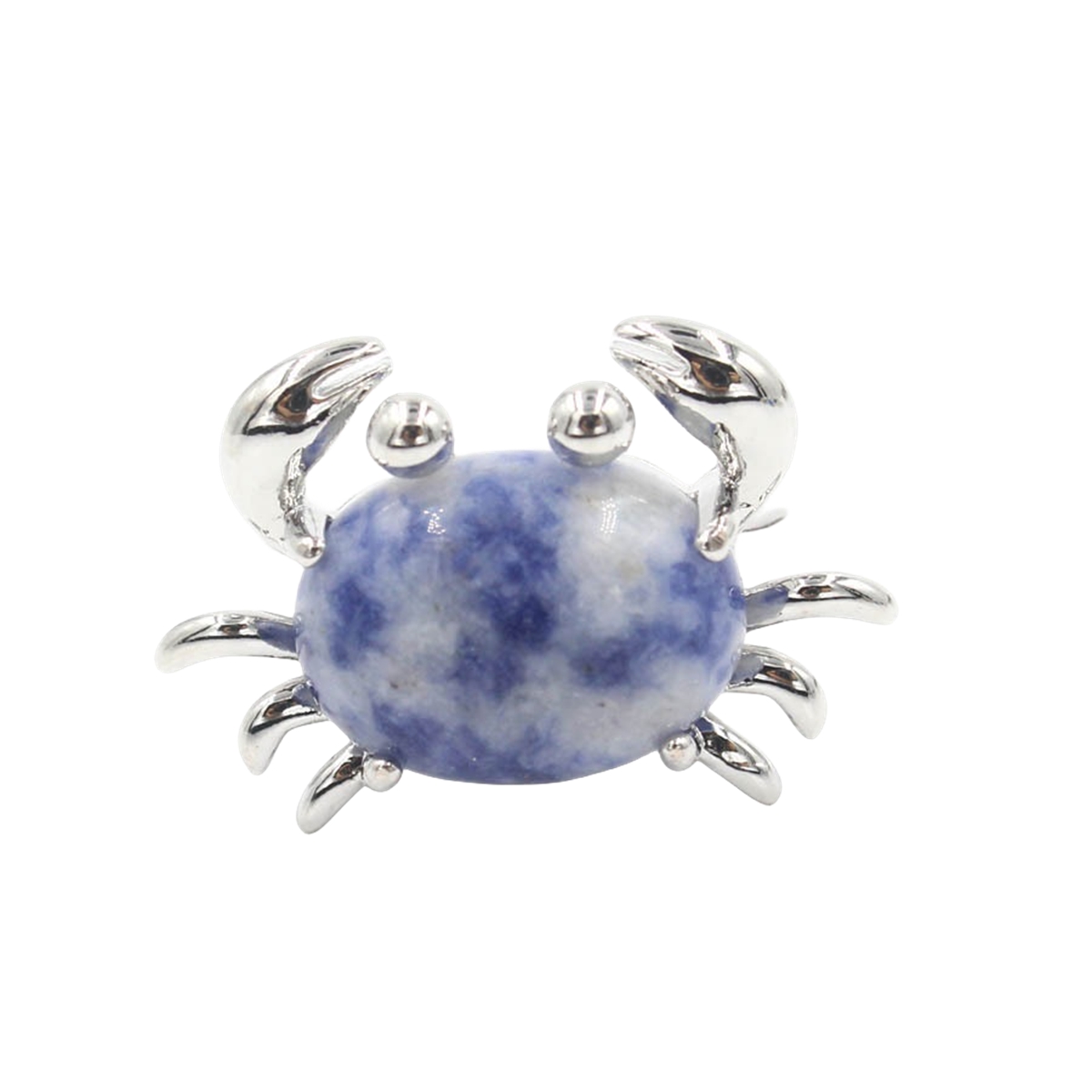Silver Crab Stone Rings for Women Men Adjustable SR0146S