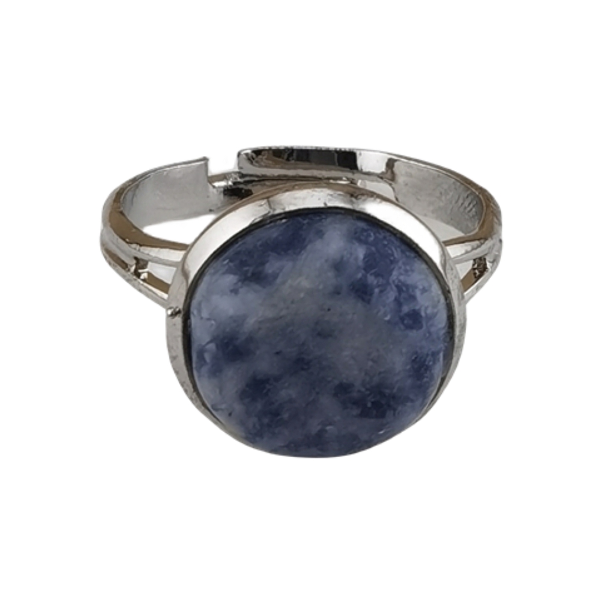 Silver Women 12MM Gemstone Rings Adjustable SR0189S