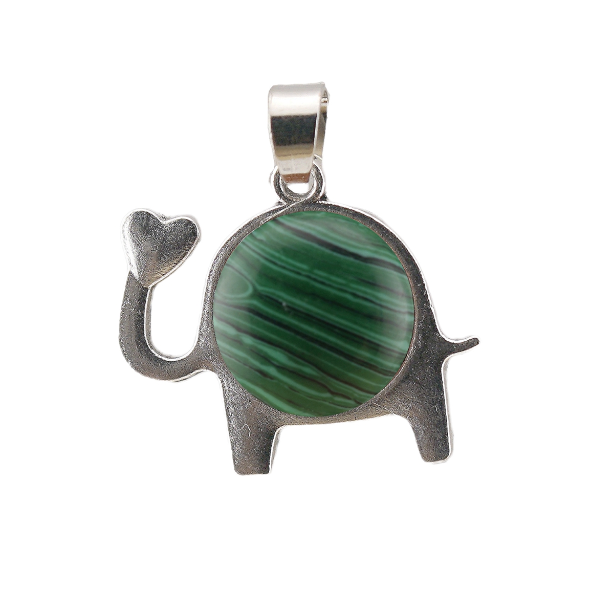 Silver Alloy Elephant Gemstone Pendant for Jewelry Making Necklace Earrings Love Heart 