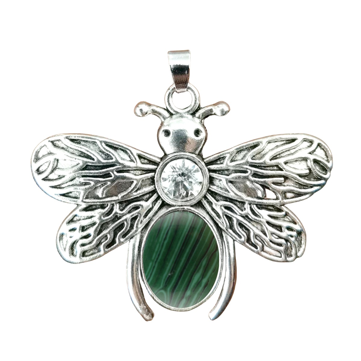 Silver Bee Gemstone Pendant for Making Jewelry 12x16MM Stone Cabs Animal 