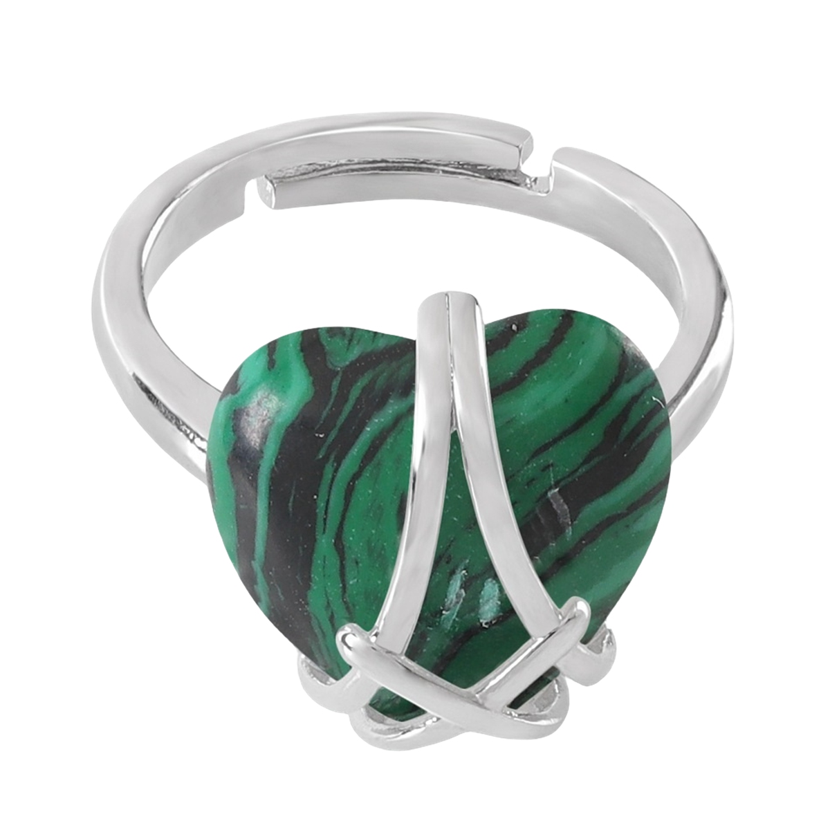 Silver Barbie Castle Heart Stone Rings for Women Men Adjustable  SR0143S