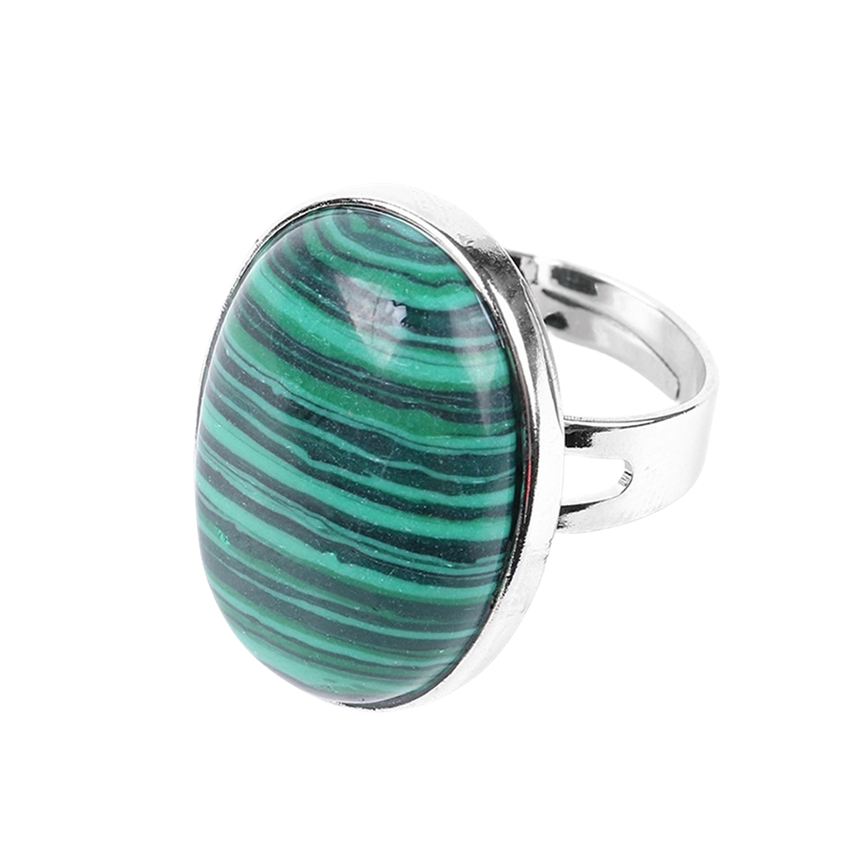 Silver Gemstone Rings for Women Men Adjustable 18x25MM Oval Gemstone CAB SR0157S 