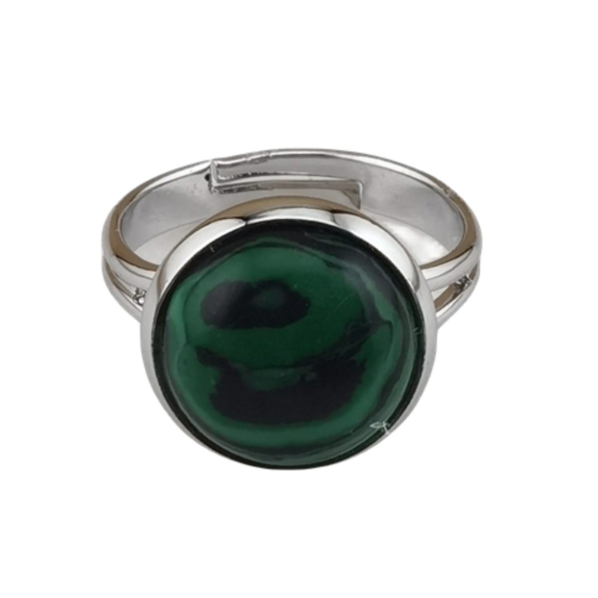 Silver Women 12MM Gemstone Rings Adjustable SR0189S