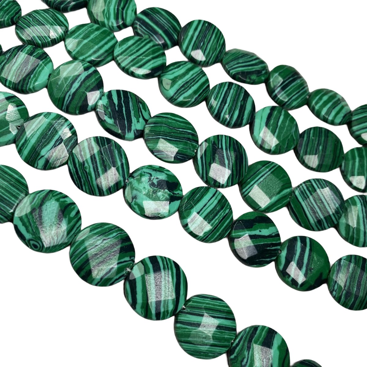 D16X6MM Faceted Round Coin Gemstone Beads for Making Jewelry Natural Stone & Crystal Donut