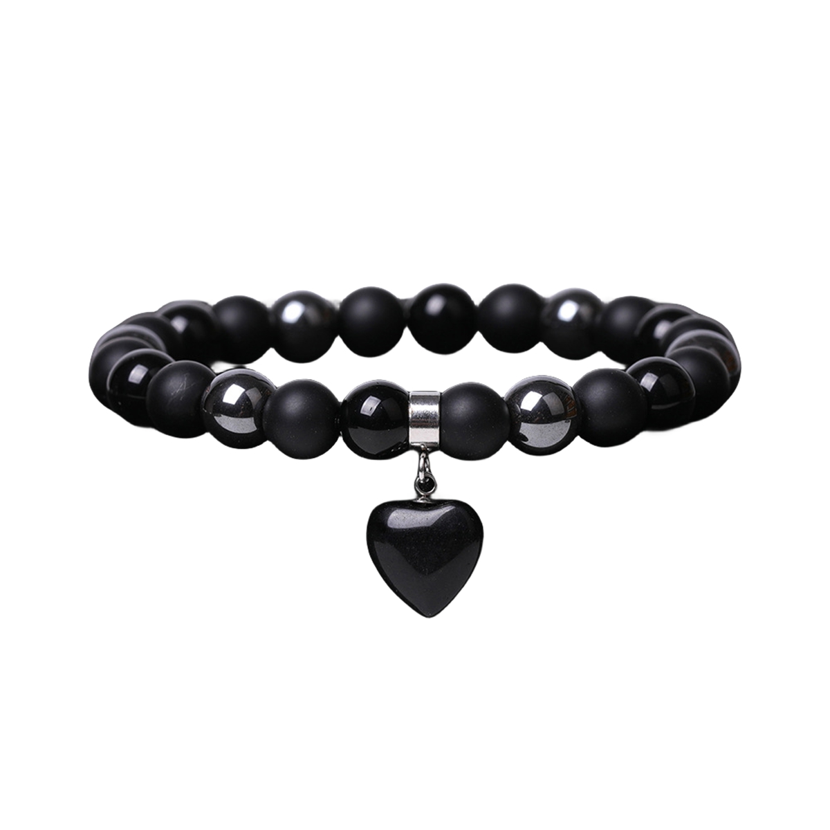 Healing Chakra Heart Stone Bracelet 8mm Beads Stretch Bangle Jewelry for Women