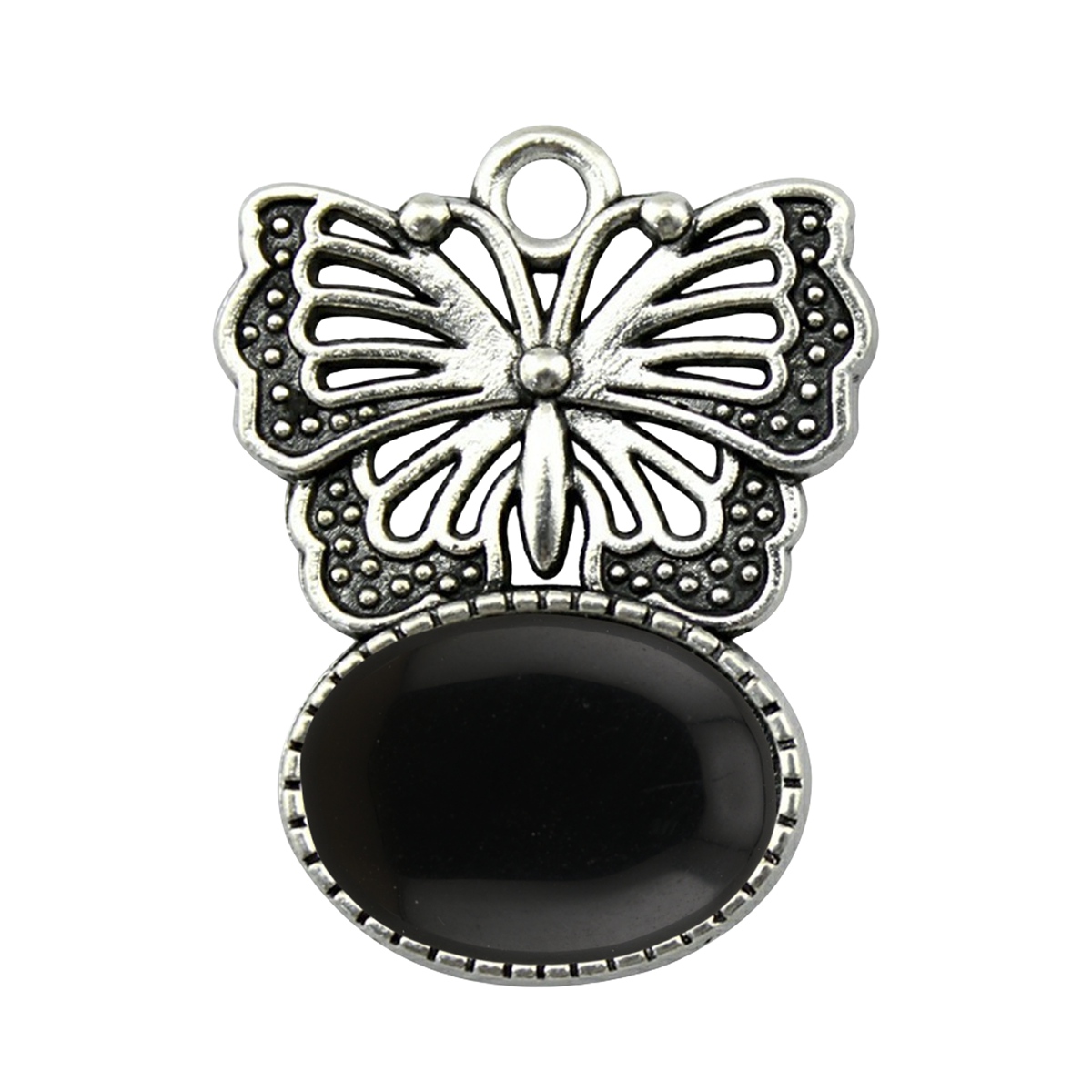 Silver Alloy Butterfly Gemstone Pendant for Making Jewelry with13x18MM Stone Cabs Steering wheel