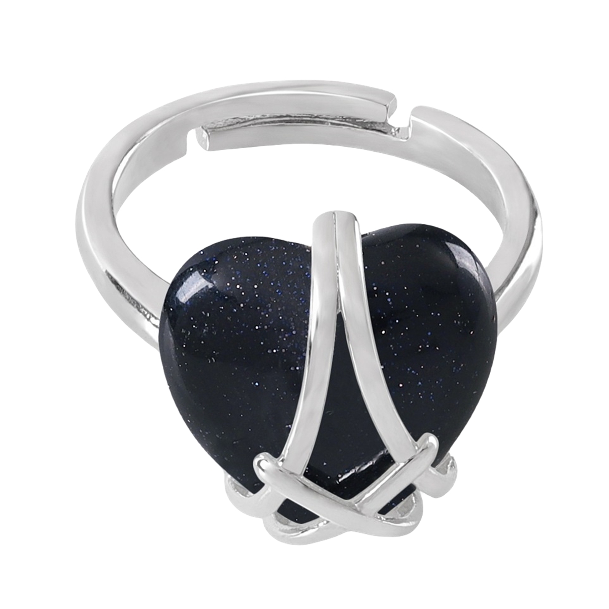 Silver Barbie Castle Heart Stone Rings for Women Men Adjustable  SR0143S