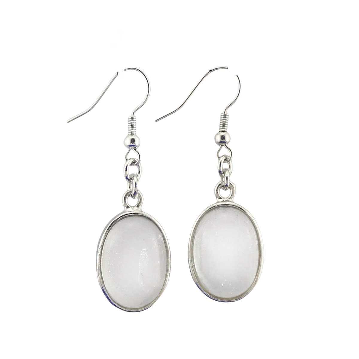 Oval Stone Charms Dangle & Drop Earrings for Women Girls Wrapped Silver Brass 