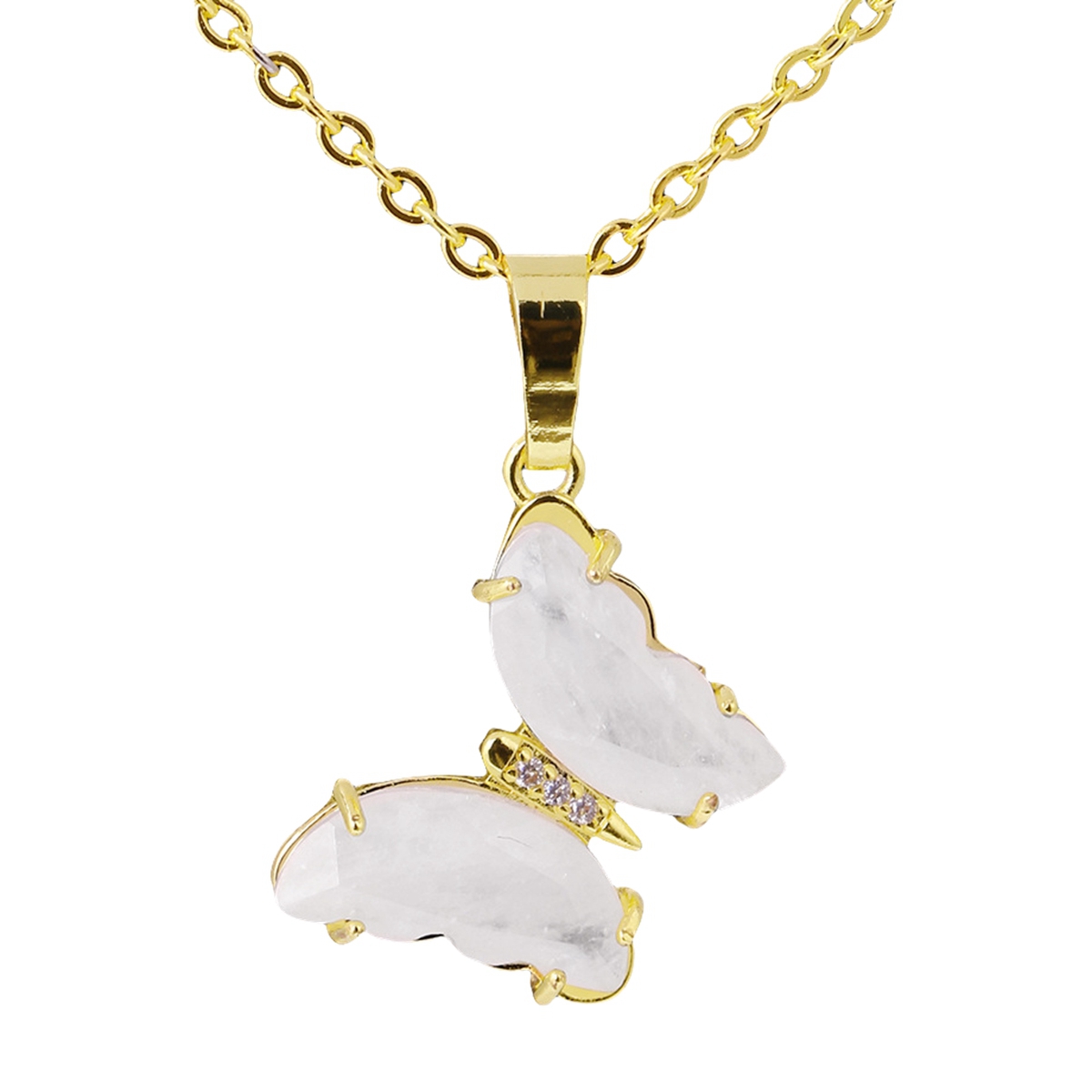 Butterfly Stone Pendant Necklace with 45cm Chain SN1630