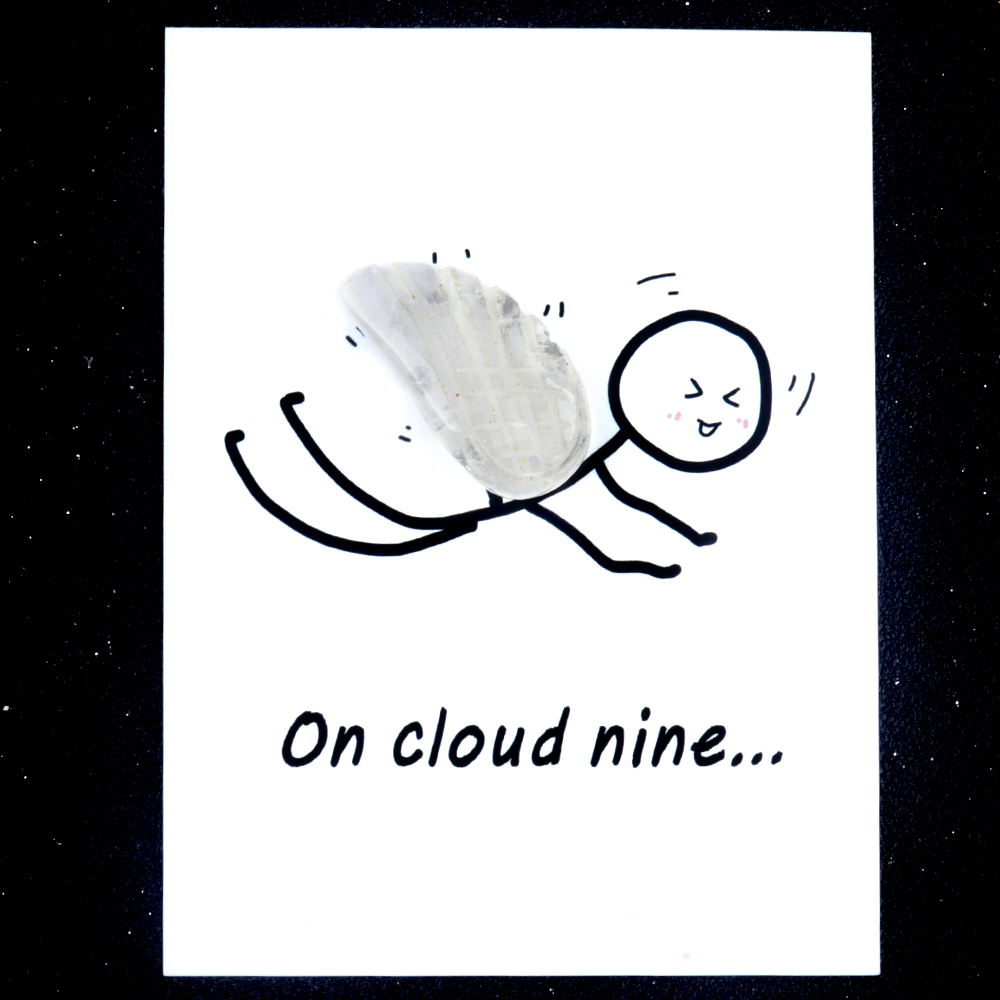 Handmade Craved Gemstone Wing Pendant SP0677-16X30MM Card Packing