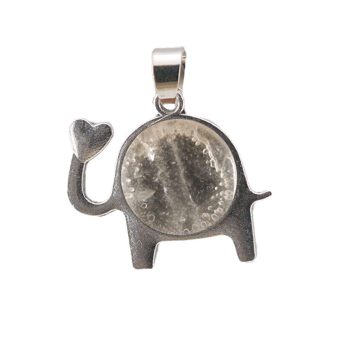 Silver Alloy Elephant Gemstone Pendant for Jewelry Making Necklace Earrings Love Heart 