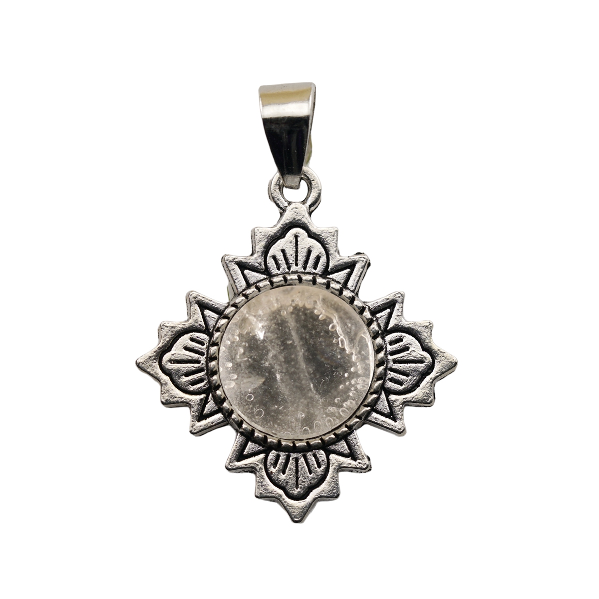 Silver  Four Leaf Clover Gemstone Pendant for Jewelry Making Necklace Earrings 12MM Stone & Crystal Cabs 