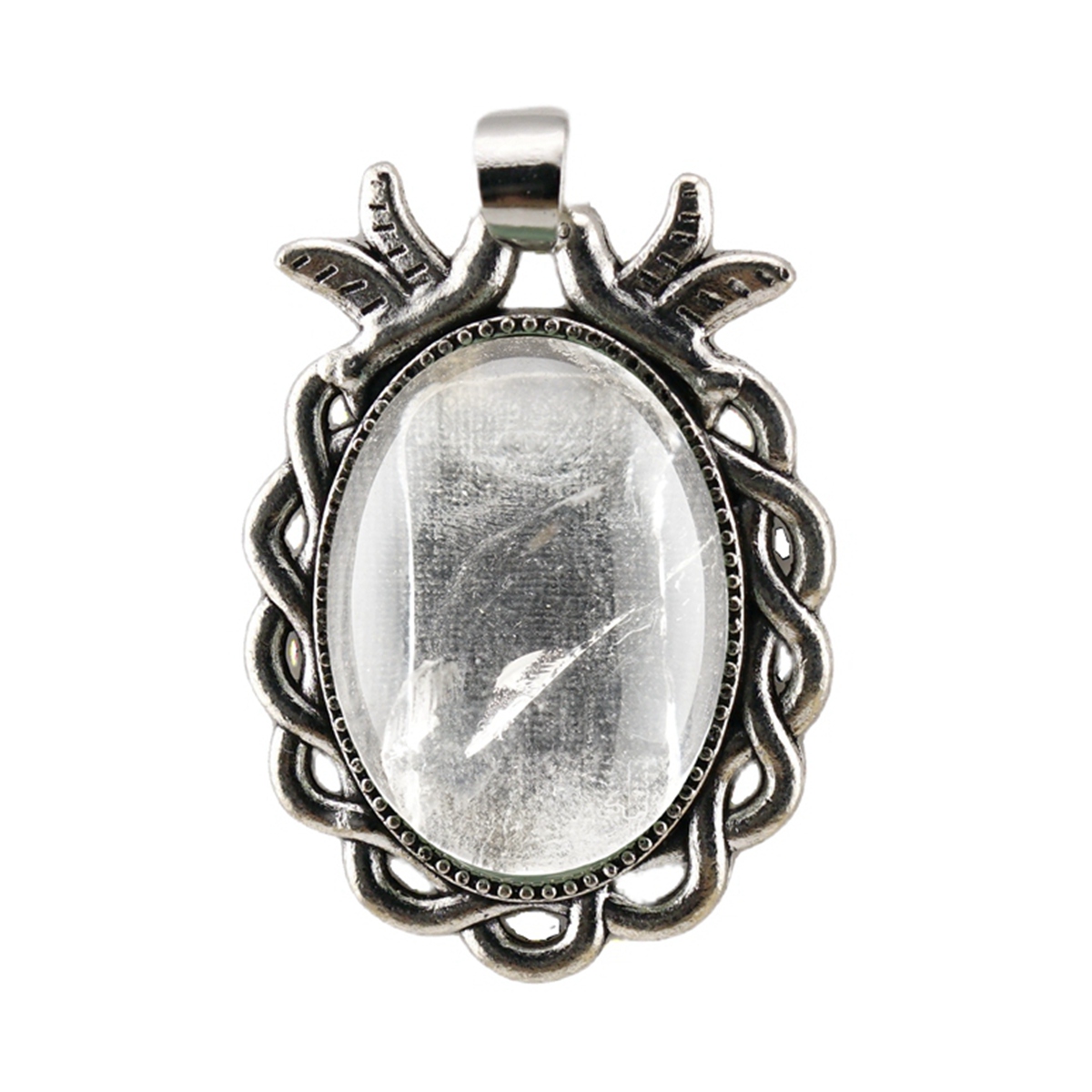 Natural Gemstone Pendant for Making Jewelry with 18x25MM Stone Cabs  Silver Alloy Accessories