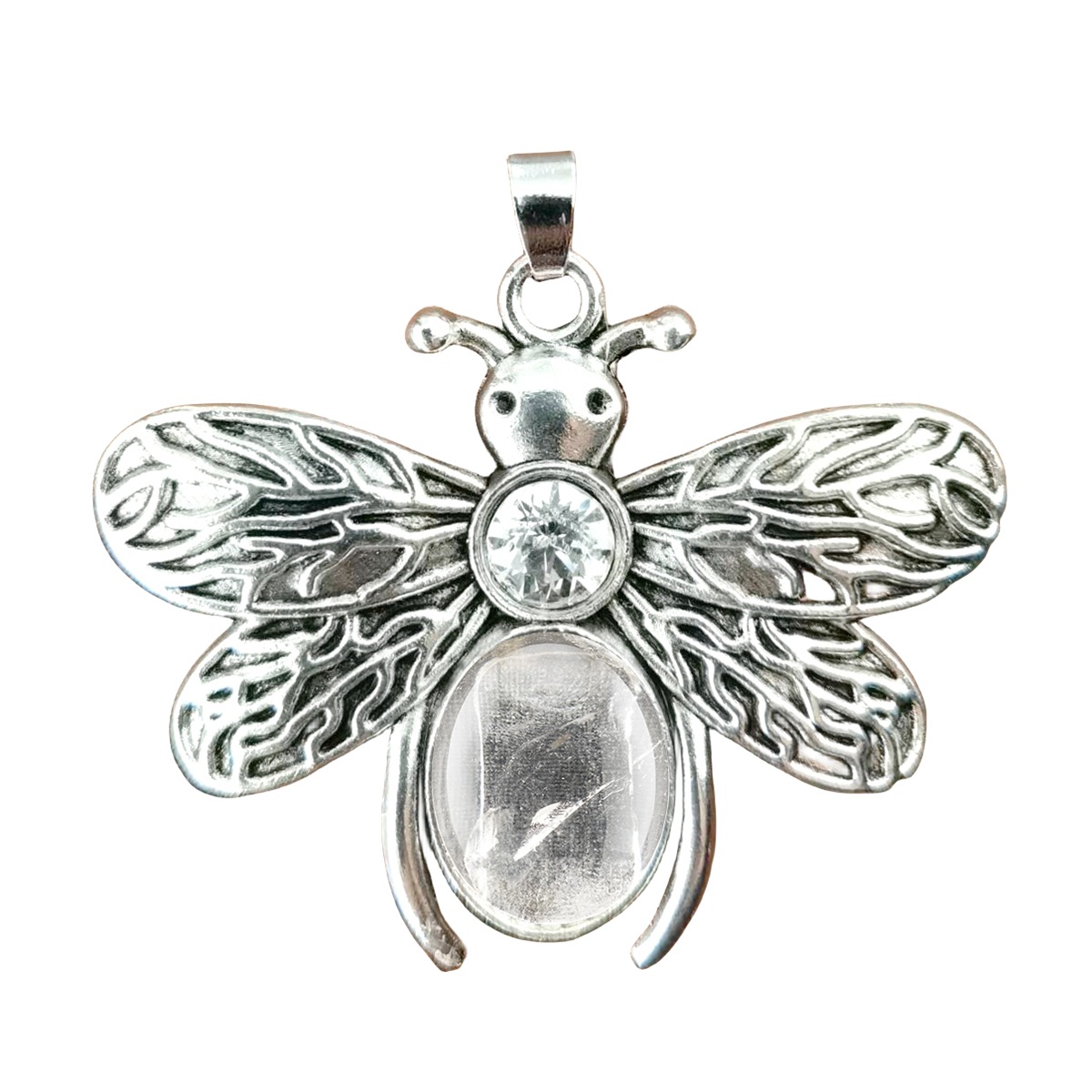 Silver Bee Gemstone Pendant for Making Jewelry 12x16MM Stone Cabs Animal 
