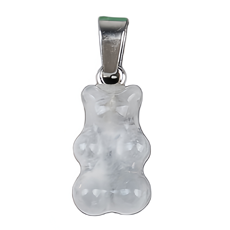 Silver Bear Gemstone Pendant 10x18mm for Making Jewelry Necklace Earrings 