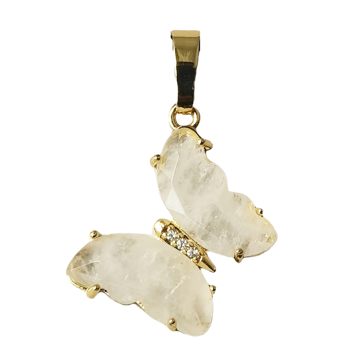 Natural Gemstone Butterfly Pendant for Making Jewelry necklace