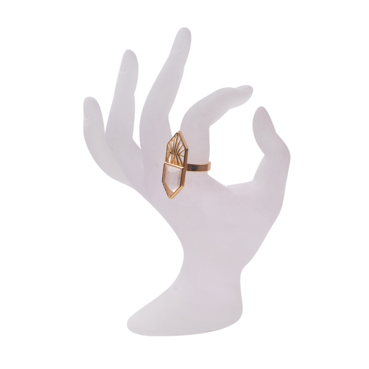 Gold Shield Gemstone Ring for Women Men 