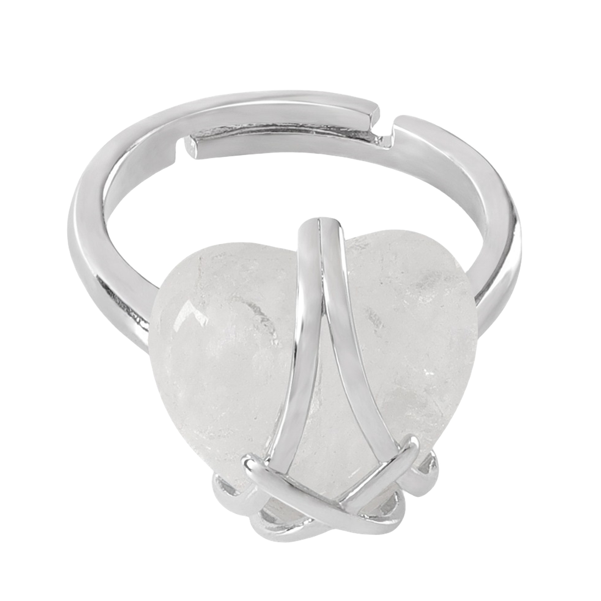 Silver Barbie Castle Heart Stone Rings for Women Men Adjustable  SR0143S