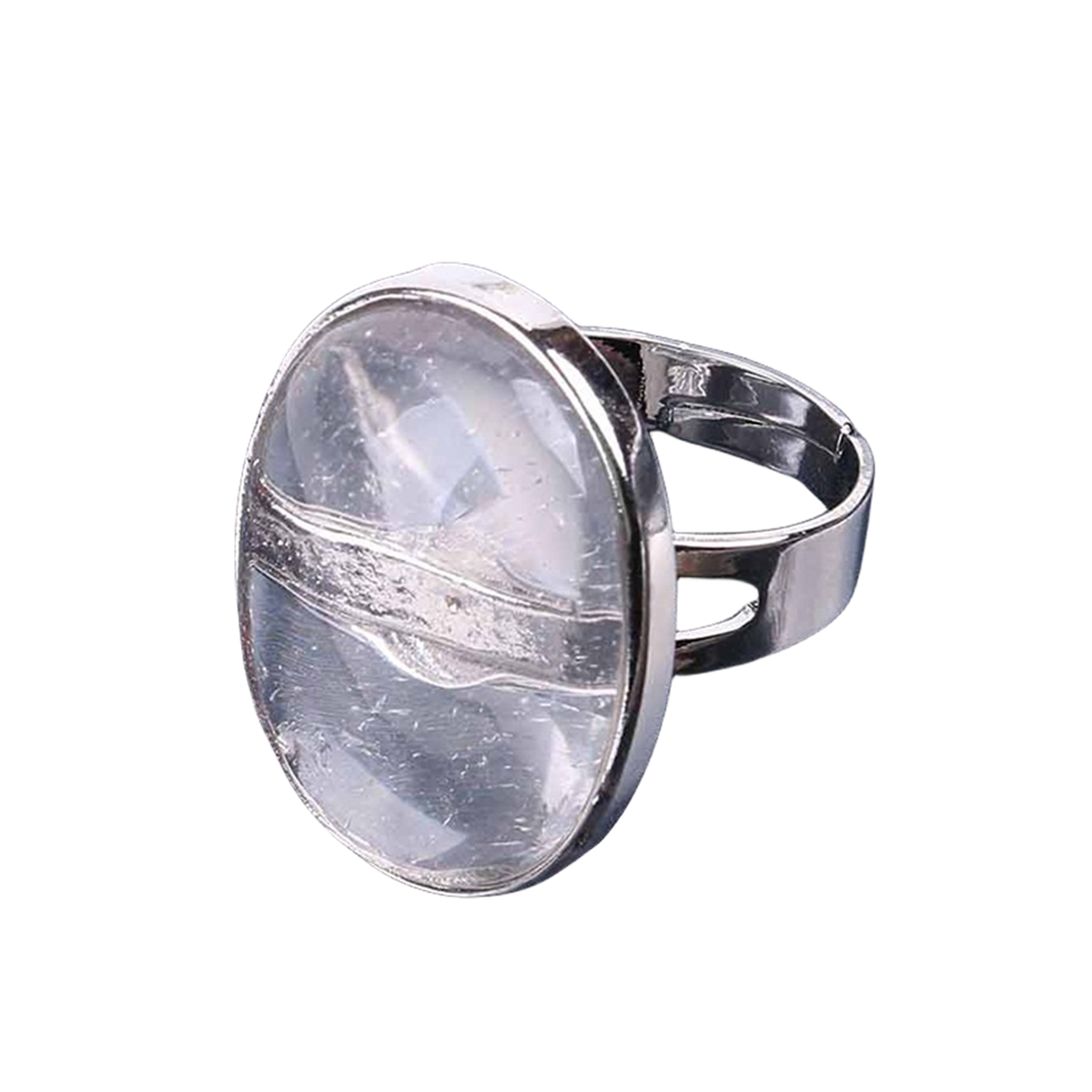 Silver Gemstone Rings for Women Men Adjustable 18x25MM Oval Gemstone CAB SR0157S 