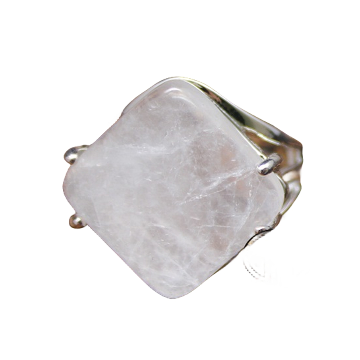 Square Gemstone Ring for Women Girls Natural 16MM Cube Crystal Handmade Womens Statement Ring SR0164S