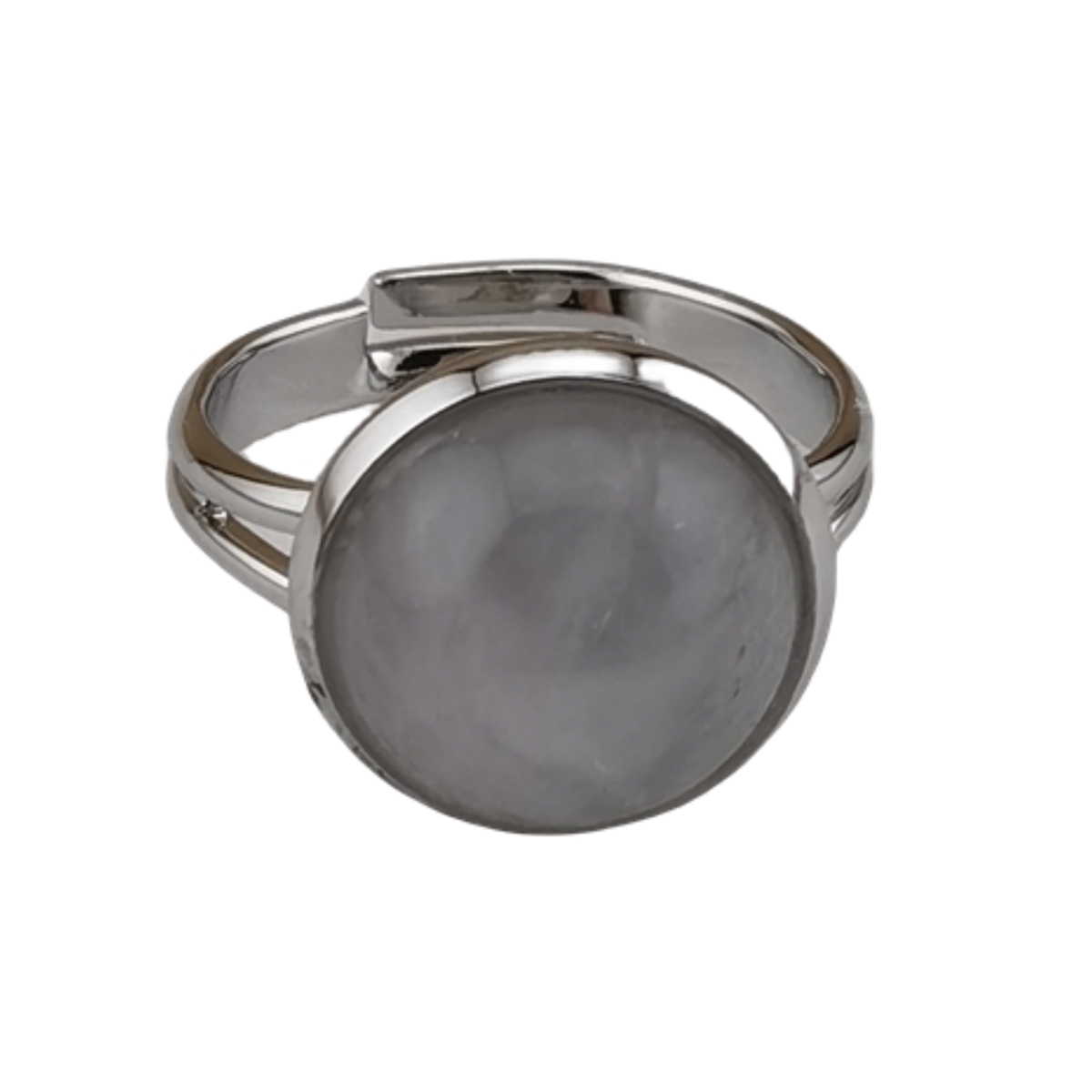 Silver Women 12MM Gemstone Rings Adjustable SR0189S