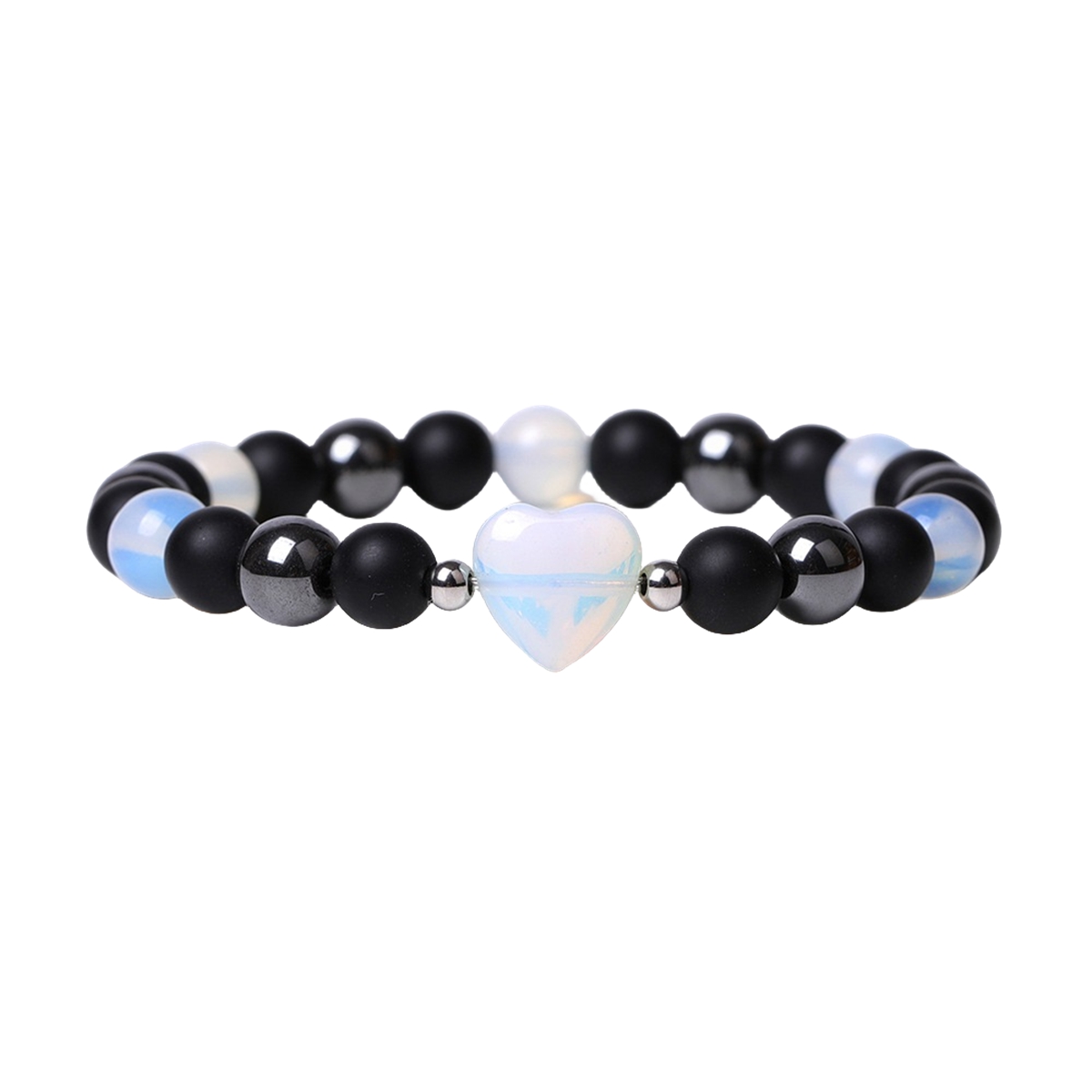 Healing Chakra Heart Stone Bracelet 8mm Beads Stretch Bangle Jewelry for Women