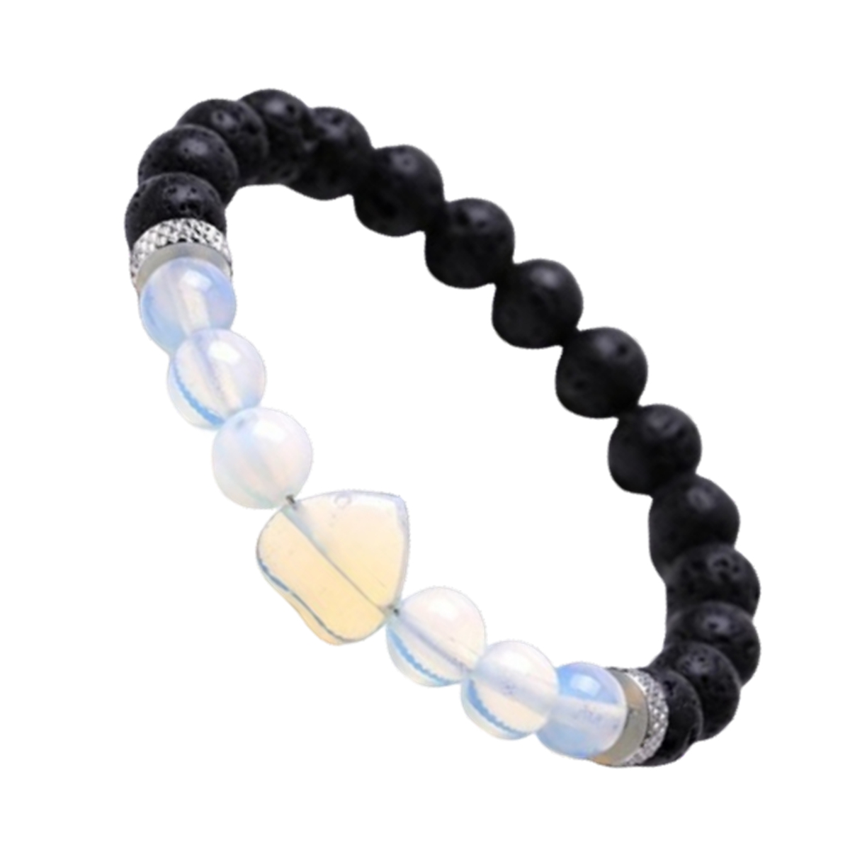 Healing Chakra Heart Stone Bracelet 8mm Beads Stretch Bangle Jewelry for Women