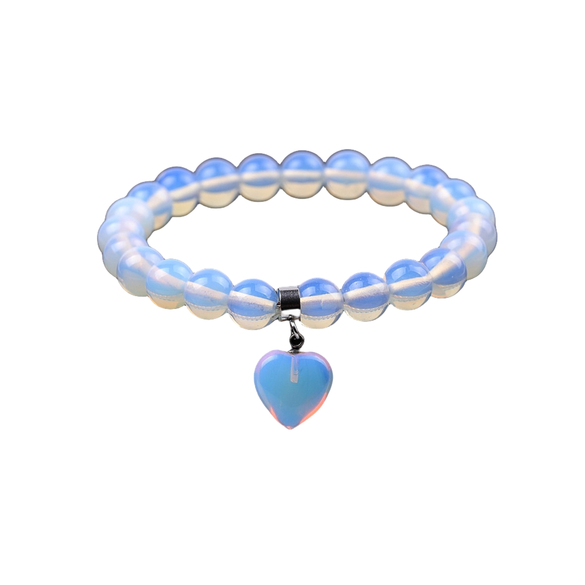 Healing Chakra Heart Stone Bracelet 8mm Beads Stretch Bangle Jewelry for Women