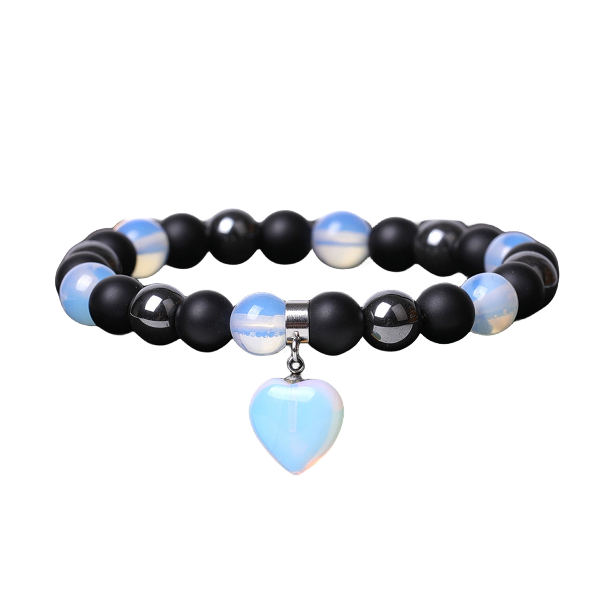 Healing Chakra Heart Stone Bracelet 8mm Beads Stretch Bangle Jewelry for Women