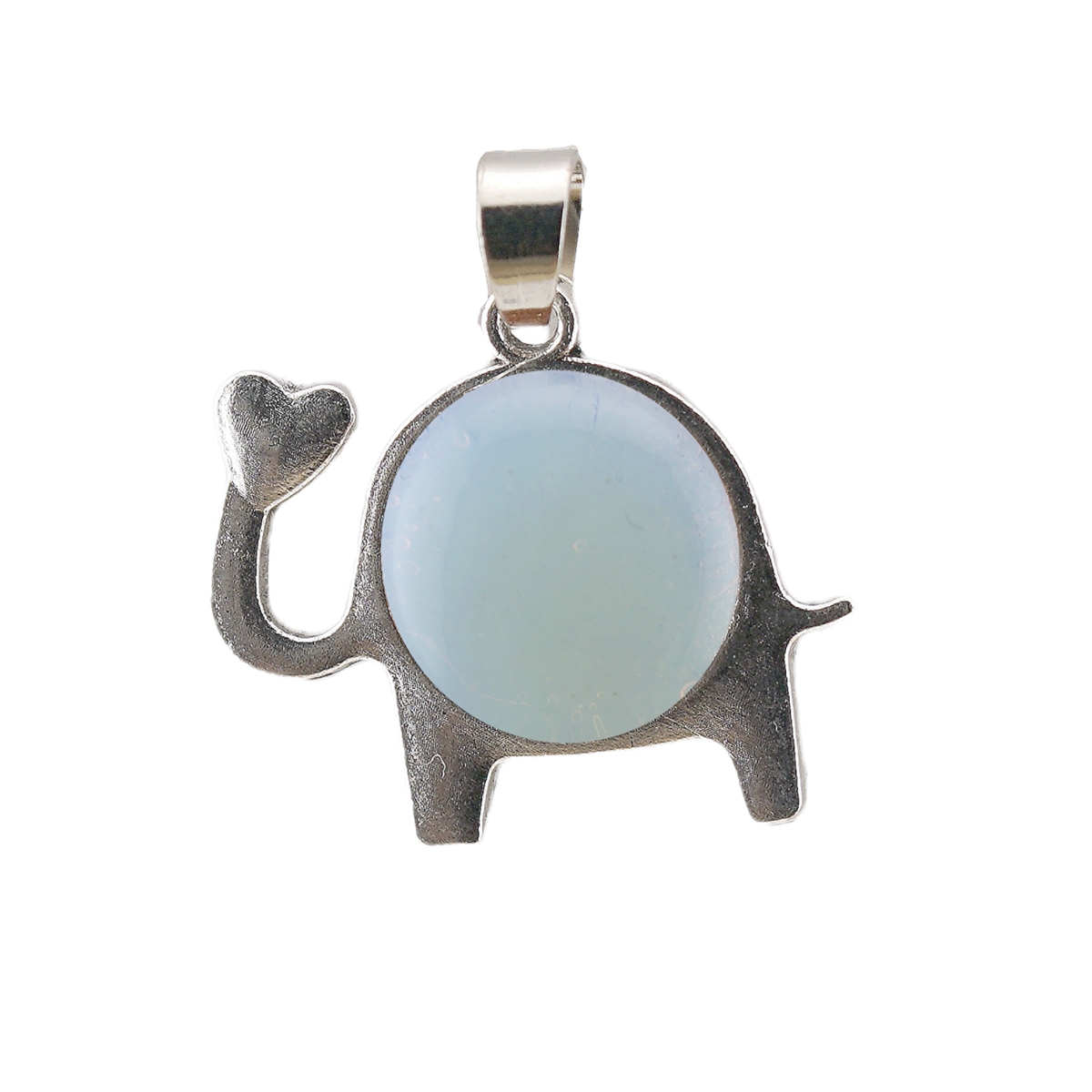 Silver Alloy Elephant Gemstone Pendant for Jewelry Making Necklace Earrings Love Heart 