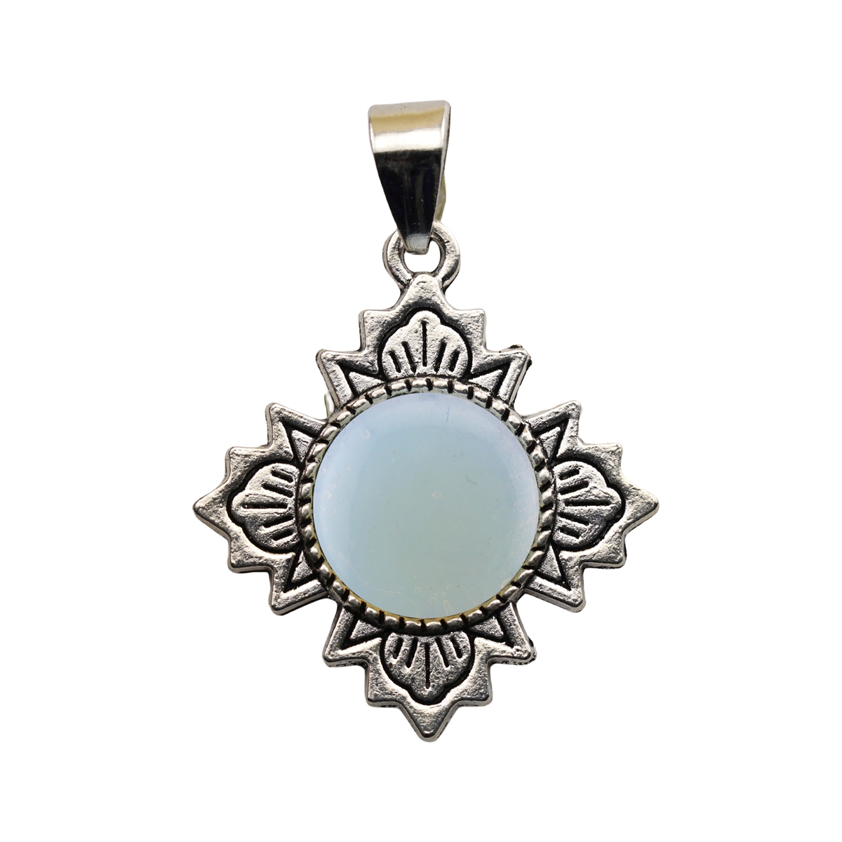 Silver  Four Leaf Clover Gemstone Pendant for Jewelry Making Necklace Earrings 12MM Stone & Crystal Cabs 