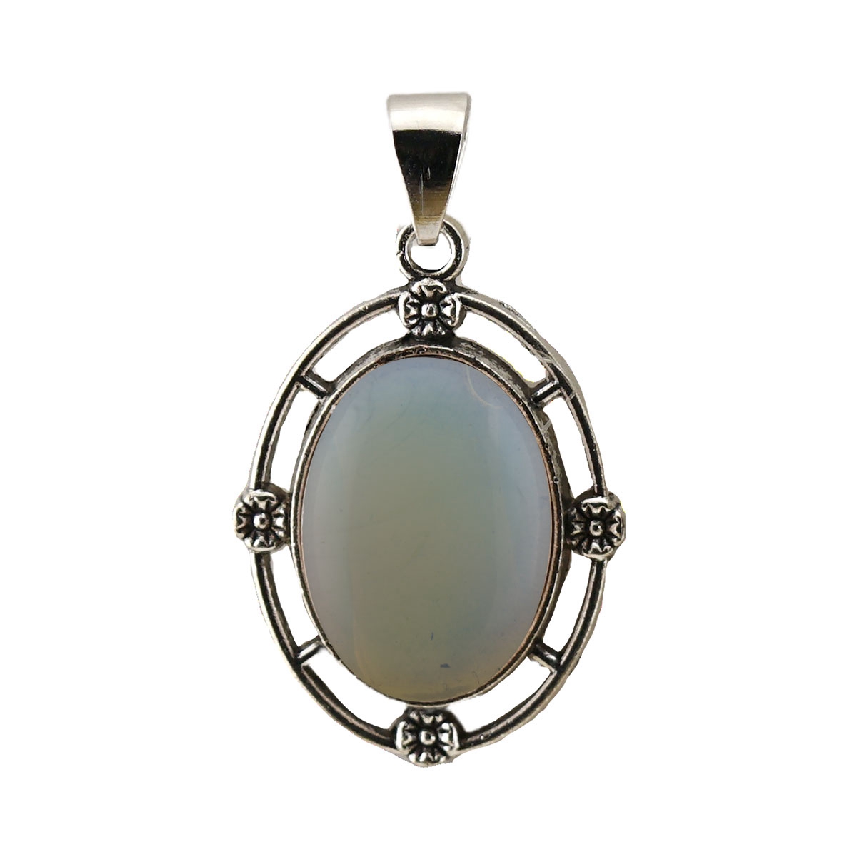 Natural Gemstone Pendant for Making Jewelry with 13x18MM Stone Cabs  Silver Alloy Accessories