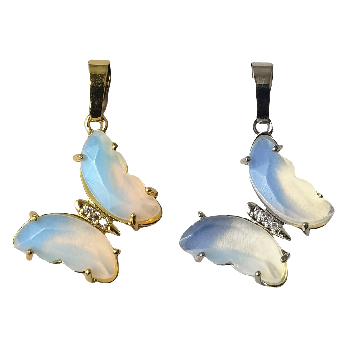 Natural Gemstone Butterfly Pendant for Making Jewelry necklace