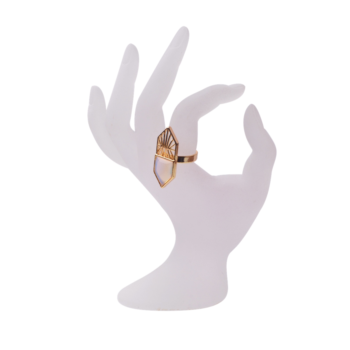 Gold Shield Gemstone Ring for Women Men 