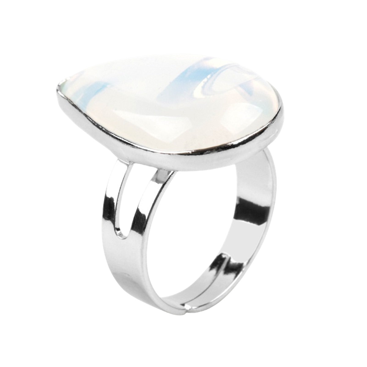 Natural Stone Rings Teardrop Gemstone Jewelry For Women Anniversary Birthday Wedding Gift