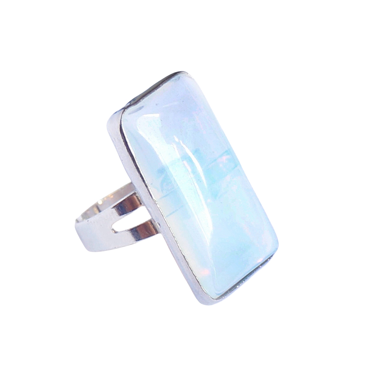 Rectangle Gemstone Rings for Women Girls 12x36mm Cuboid Crystal Womens Statement Ring SR0164S