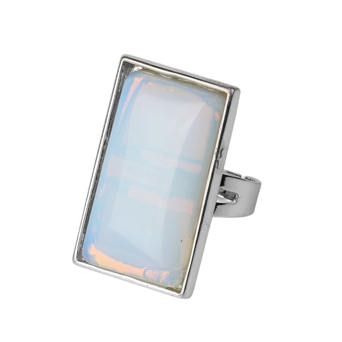 Rectangle Gemstone Rings for Women Girls 18x30mm Cuboid Crystal Womens Statement Ring SR0164S