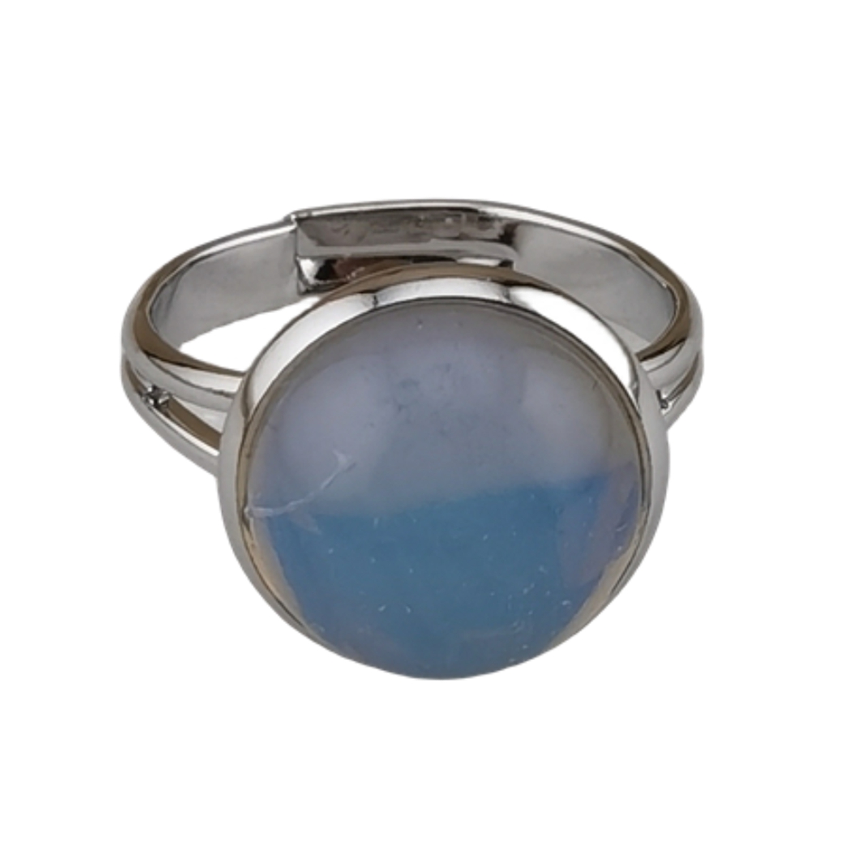 Silver Women 12MM Gemstone Rings Adjustable SR0189S