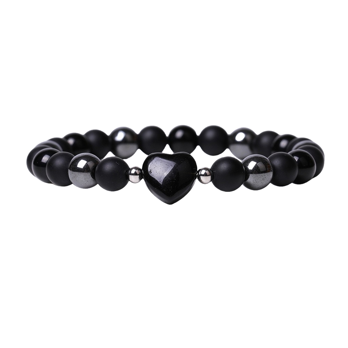 Healing Chakra Heart Stone Bracelet 8mm Beads Stretch Bangle Jewelry for Women