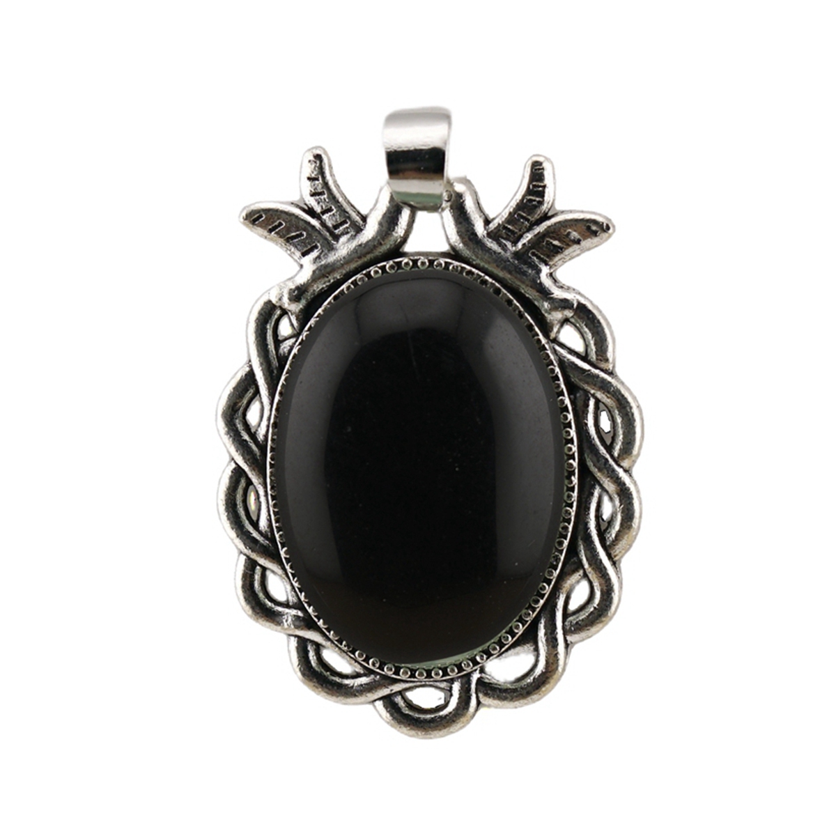 Natural Gemstone Pendant for Making Jewelry with 18x25MM Stone Cabs  Silver Alloy Accessories