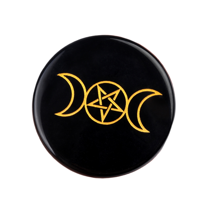 D55X7MM Black Obsidian Coasters Cup Mat Decor Slices