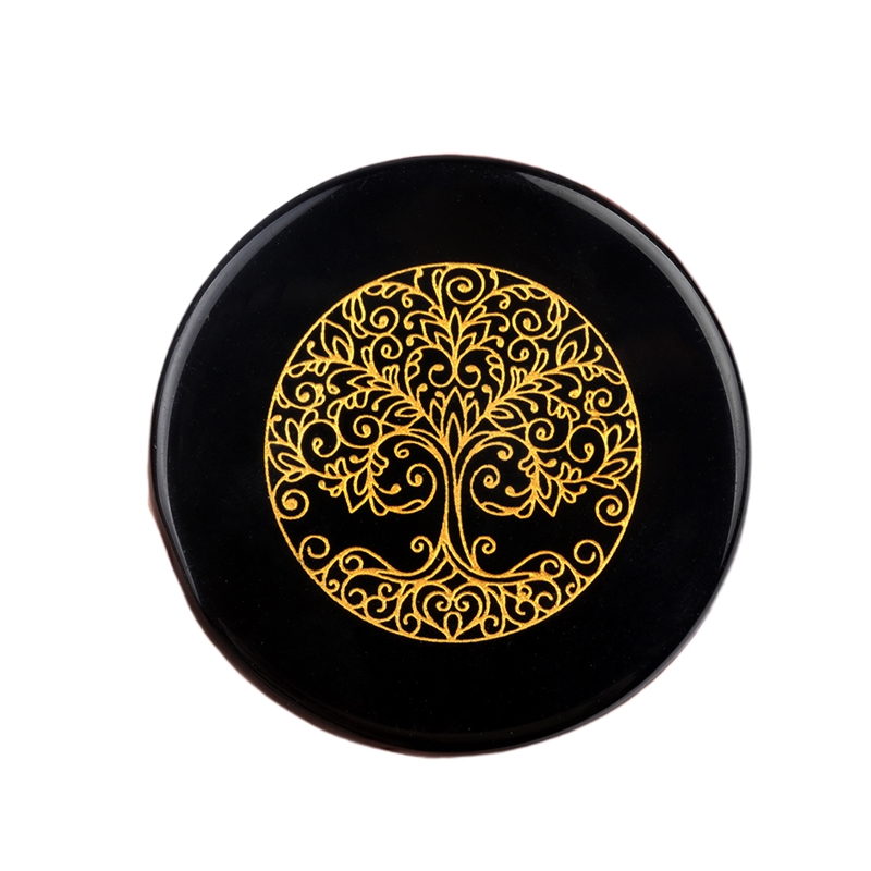 D55X7MM Black Obsidian Coasters Cup Mat Decor Slices