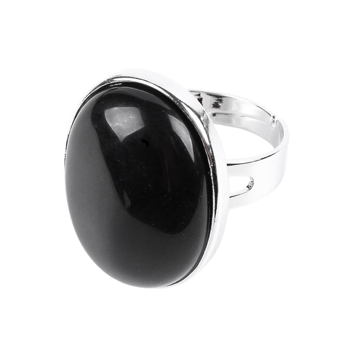 Silver Gemstone Rings for Women Men Adjustable 18x25MM Oval Gemstone CAB SR0157S 