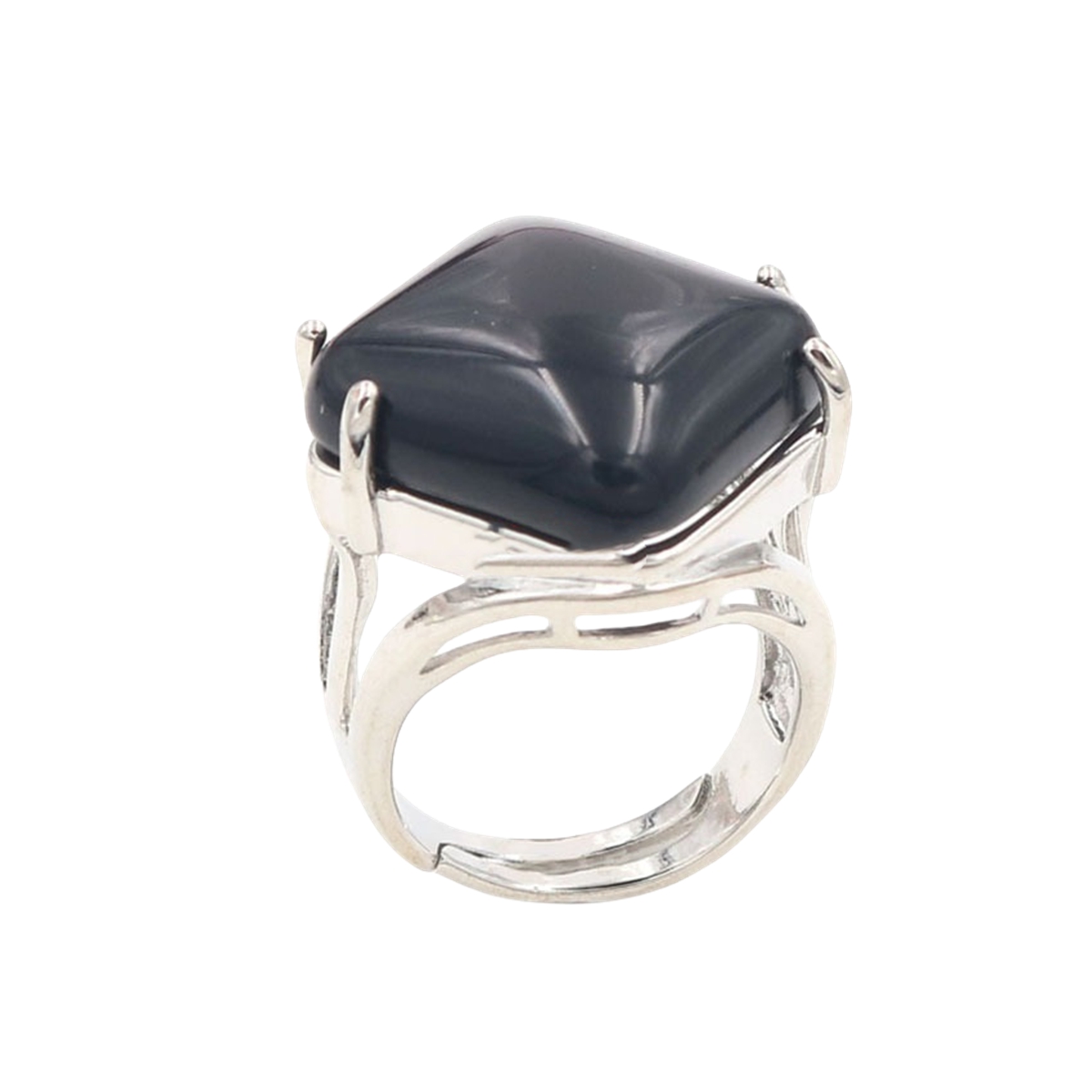 Square Gemstone Ring for Women Girls Natural 16MM Cube Crystal Handmade Womens Statement Ring SR0164S