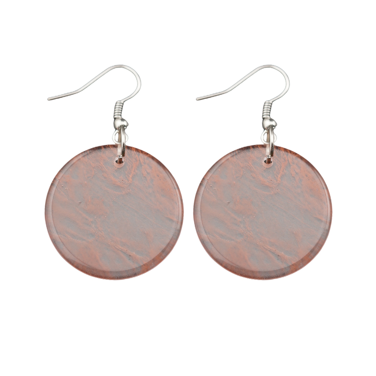 Gemstone Disc Dangle Earrings for Women Healing Chakra Crystal Lucky Circle Donut Coin SE1453S
