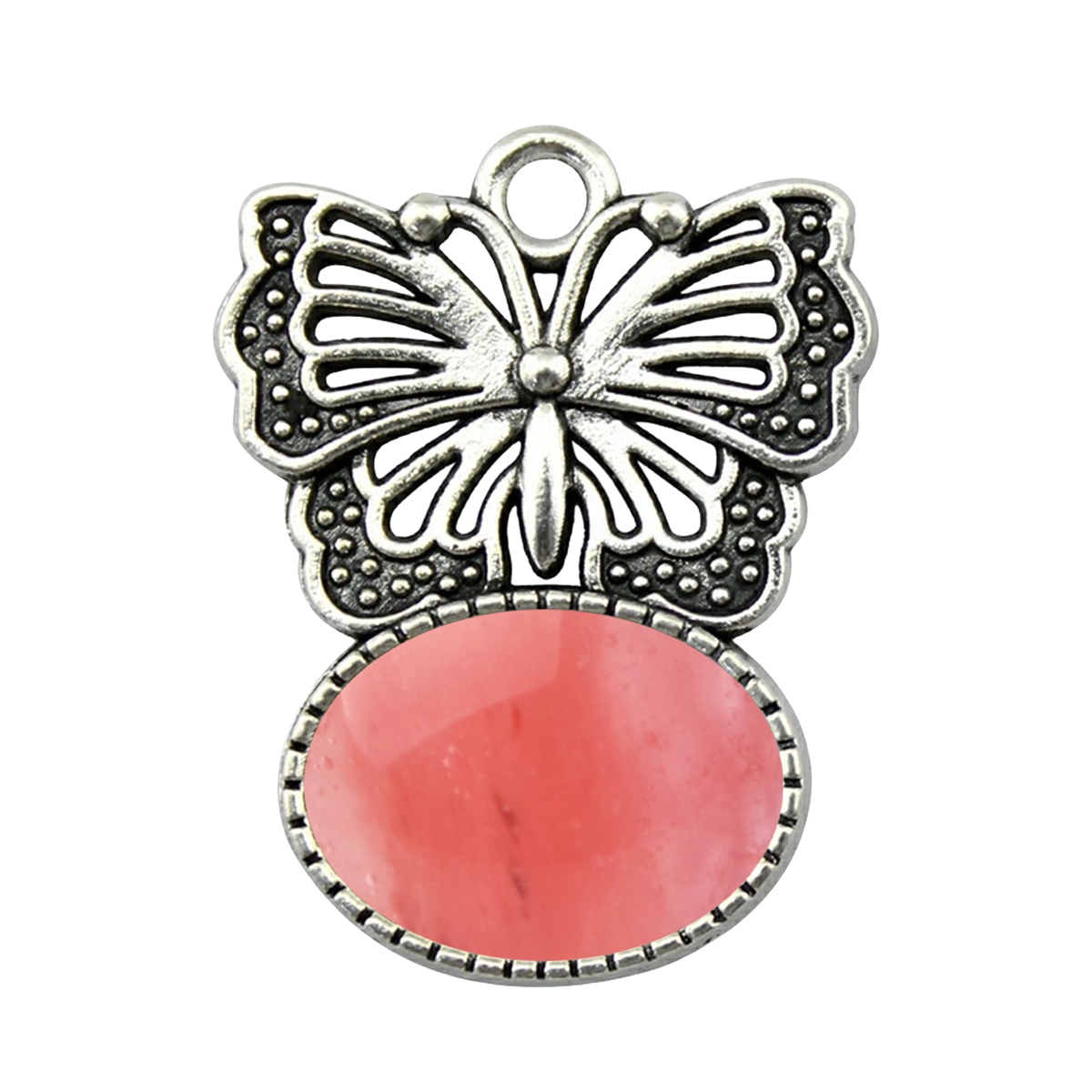 Silver Alloy Butterfly Gemstone Pendant for Making Jewelry with13x18MM Stone Cabs Steering wheel