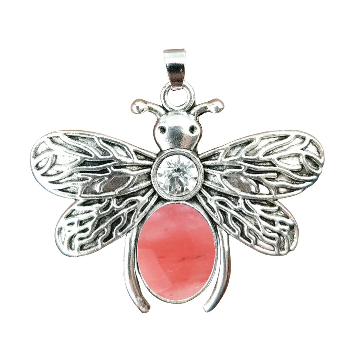 Silver Bee Gemstone Pendant for Making Jewelry 12x16MM Stone Cabs Animal 